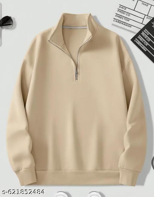 Men's Stylish Half-Zip High Neck Sweatshirt