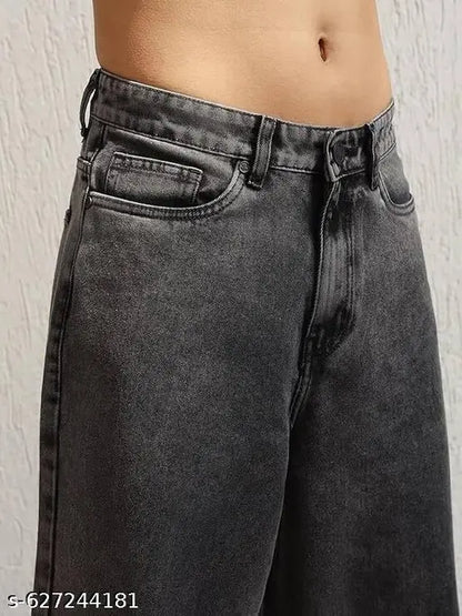 Women’s Trendy Wide-Leg Dark Denim