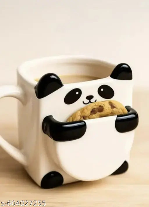 Cute Panda Mug with Biscuit Holder|Aesthetic & Beautiful|