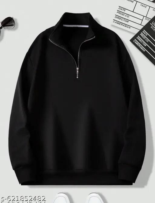 Men's Stylish Half-Zip High Neck Sweatshirt