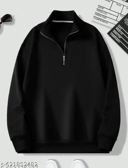 Men's Stylish Half-Zip High Neck Sweatshirt