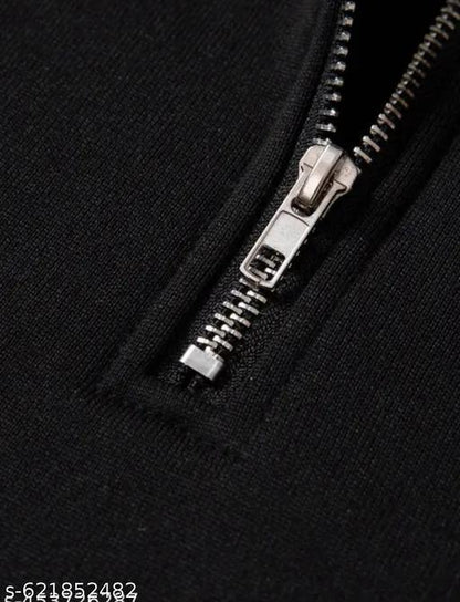 Men's Stylish Half-Zip High Neck Sweatshirt
