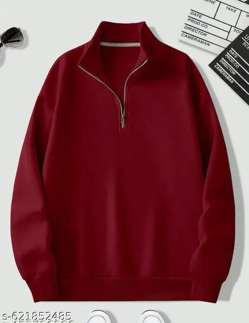 Men's Stylish Half-Zip High Neck Sweatshirt
