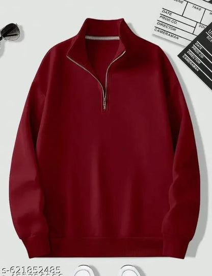 Men's Stylish Half-Zip High Neck Sweatshirt