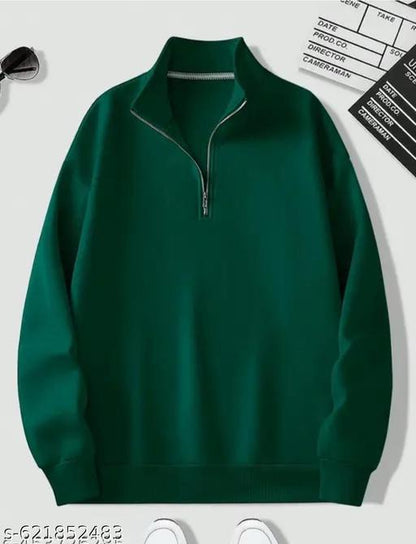 Men's Stylish Half-Zip High Neck Sweatshirt