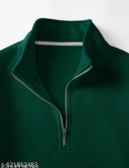 Men's Stylish Half-Zip High Neck Sweatshirt