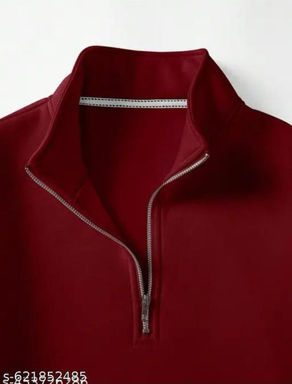 Men's Stylish Half-Zip High Neck Sweatshirt
