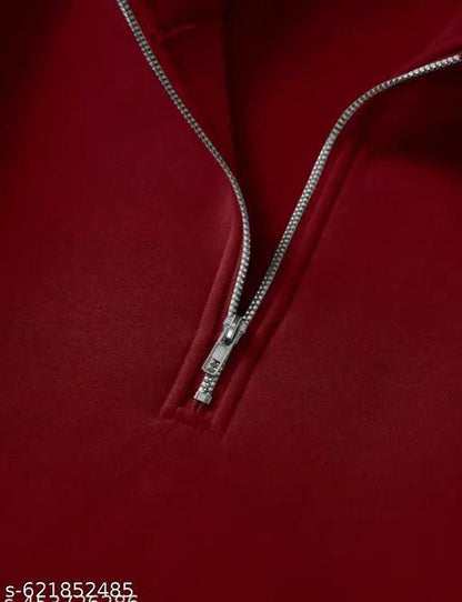 Men's Stylish Half-Zip High Neck Sweatshirt