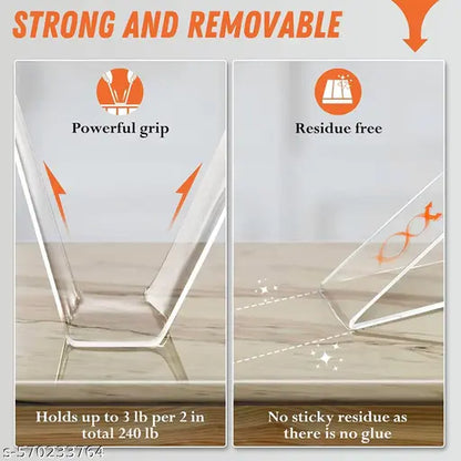 Qatalitic 2 Pcs Double Sided Adhesive Tape 3 Metre Heavy Duty, Clear & Tough Nano, Removable, Reusable and Washable Transparent Adhesive Tape for DIY Art & Craft