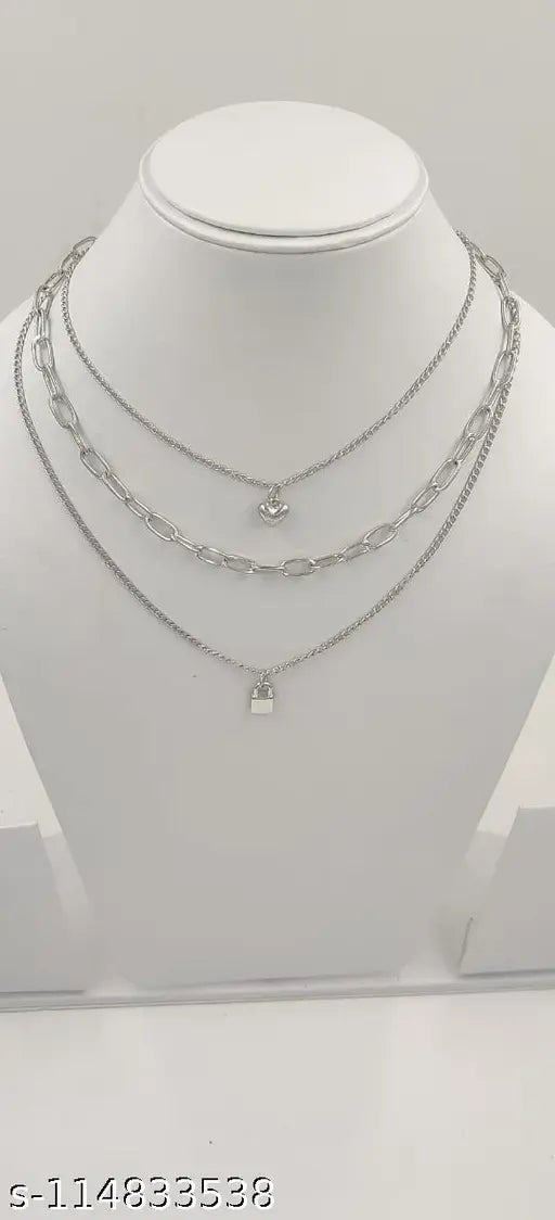 Parveen HC Trendy minimal triple layer necklace for women and girls